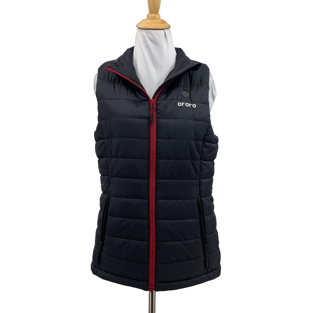Ororo Vest Womens S Small‎ Black Zone Heated Quilted Filled Zip Up *NO Battery